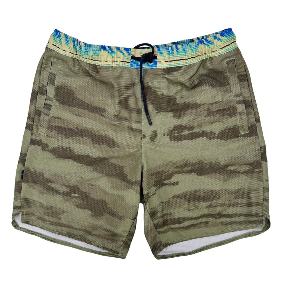 Stance Complex Athletic Hybrid Stretch Gym Shorts 7" Inseam Camo Green Medium